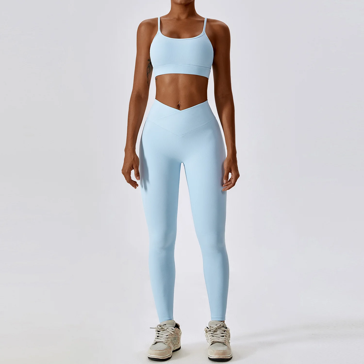 Wholesale Oem Sports Bra And Leggings Seamless Fitness Sets Custom Activewear Sportswear High End Yoga Legging Set For Women