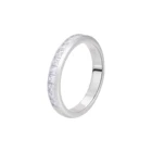 Silver KRKC Women Fashion Princess-cut Zircon 925 Sterling Silver Diamond Stackable Stacking Rings