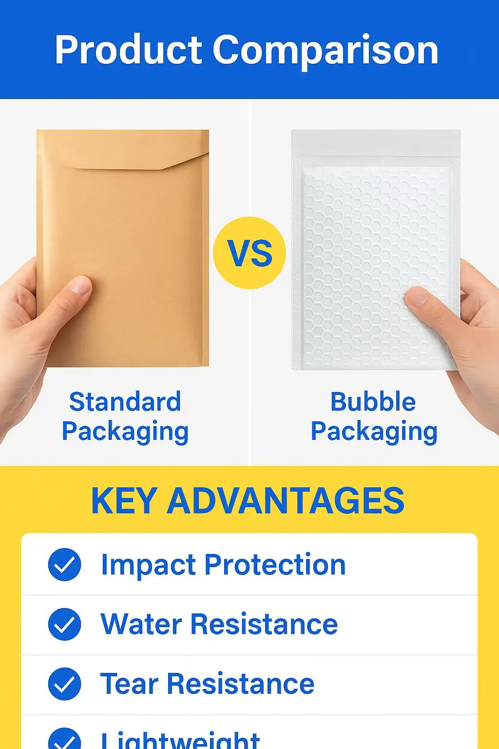 White Self-Adhesive Poly Bubble Mailers Express Mailing Bags Durable Biodegradable Shock-Resistant Padded Packaging Print - detail 6