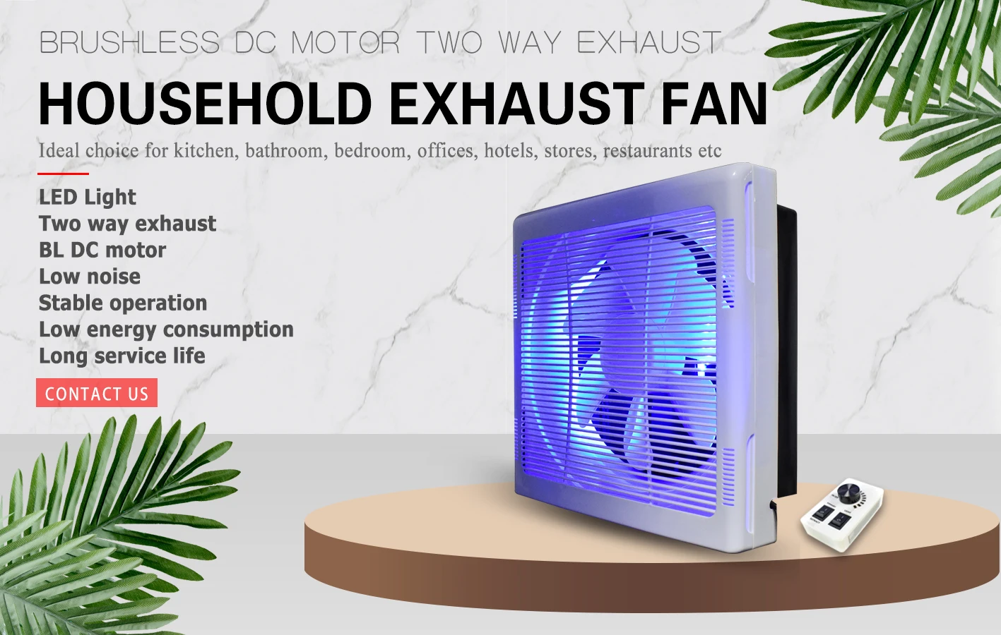 Mounted Ventilation Exhaust Fan, Plastic, Wall - detail 2