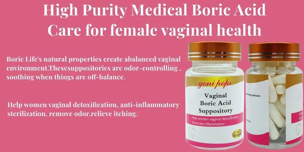 Boric Acid Capsules Vaginal Suppositories Vagina Cleaning Pills Yoni