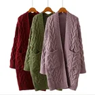 Sweater Woman Cardigan Sweater Women Winter Knitted Coat Ladies Cable Cardigan Knitted Long Sweater