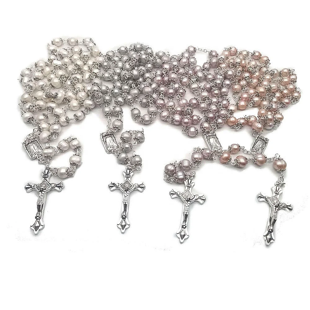 Suxuan Wholesale Rosary Beads Catholic For Woman Natural Real White