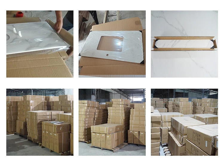 Tarpul Modern Sanitary Ware Rectangular Basin Sink Solid Surface Resin Kitchen Cabinet for Hotel Use supplier