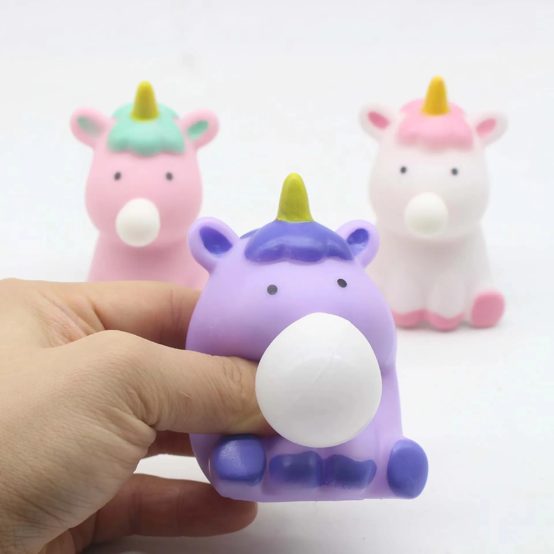 New Blow Spits Bubbles Squeeze Fidget Toys Fashion Soft Dinosaurs Ducks Squishy Anti Stress Relief Toy for Autism Kids Gift New