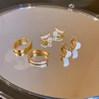 Gold Earrings Earrings Metal Earring Fashion Luxury 18k Real Gold Plated Metal Geometric Earrings