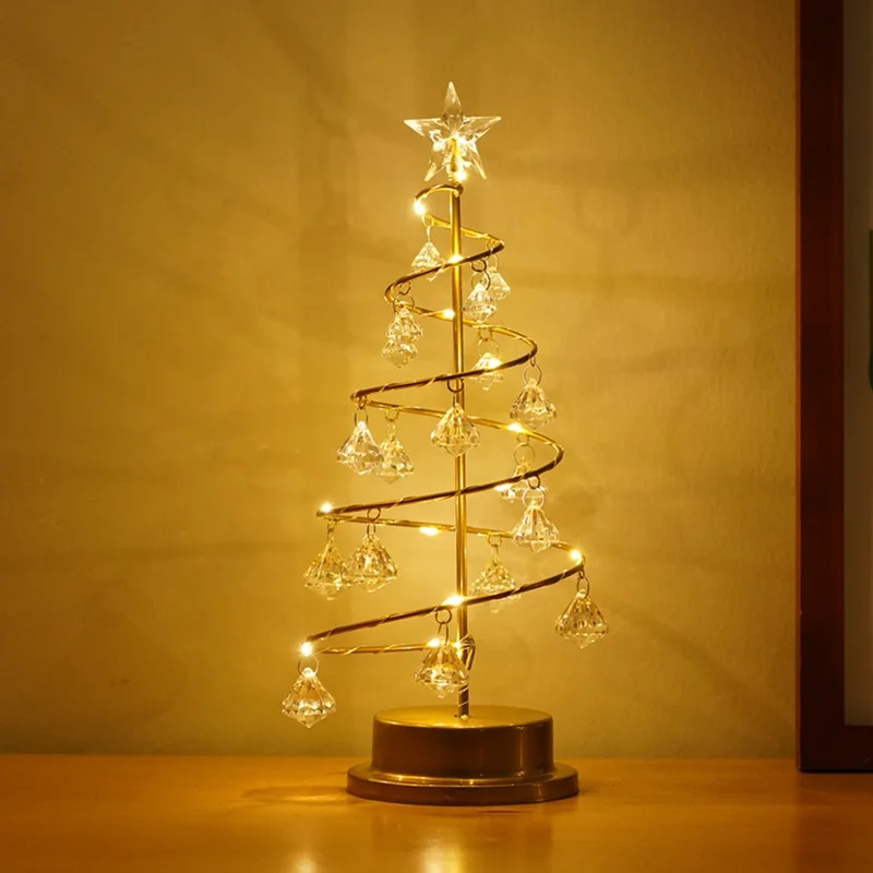 led spiral crystal tree