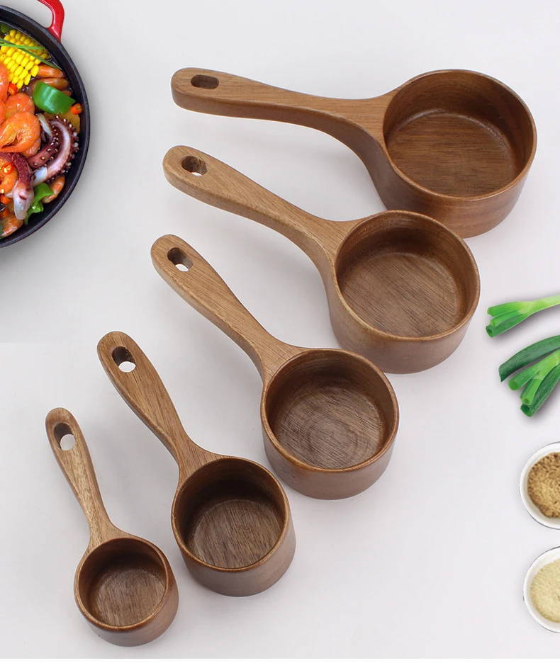 Measuring Cup Set Wooden Measuring Spoon for Cooking Nonstick Wood Kitchen Utensil Cooking