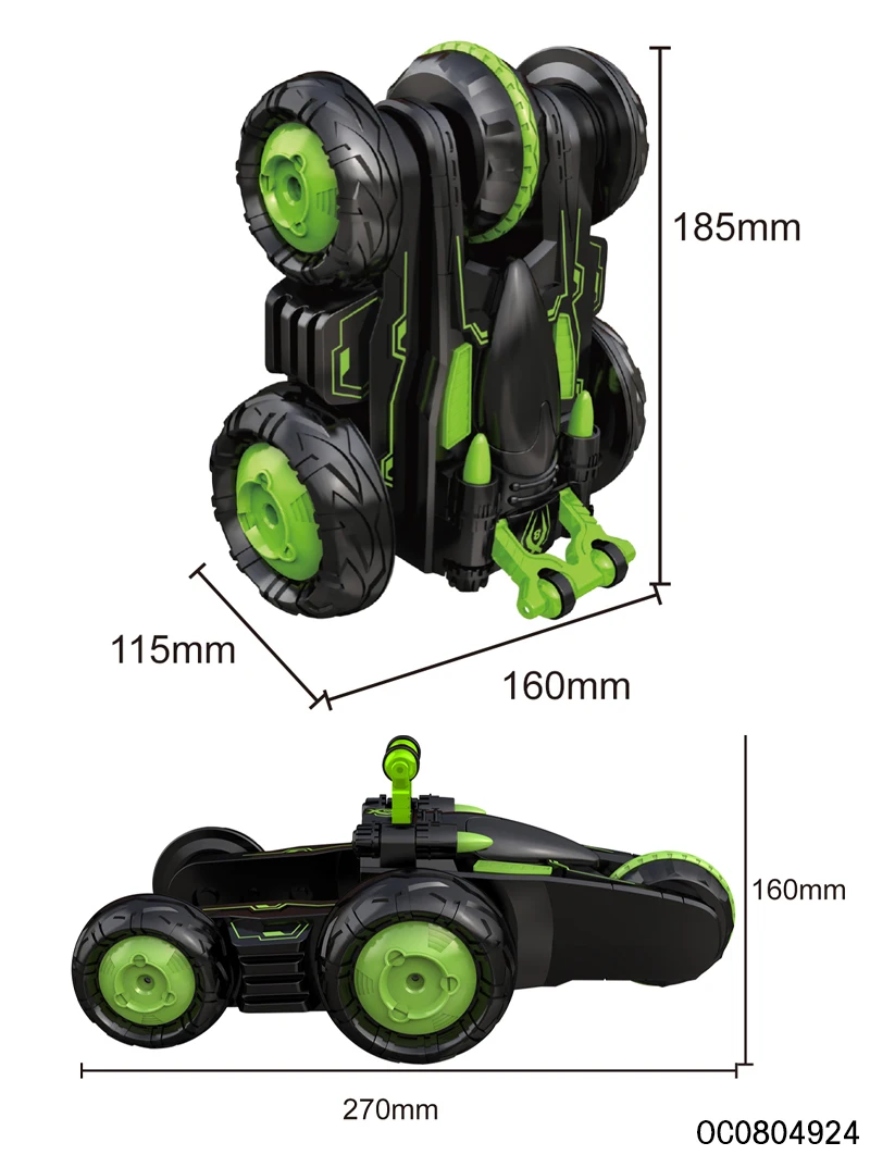 Deformation 6 channel remote control 4wd stunt car 360 rotating toy for kids