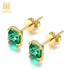 Jewelry New Arrival Custom 9K Real Yellow Gold Jewelry Sets Emerald Stud Earrings