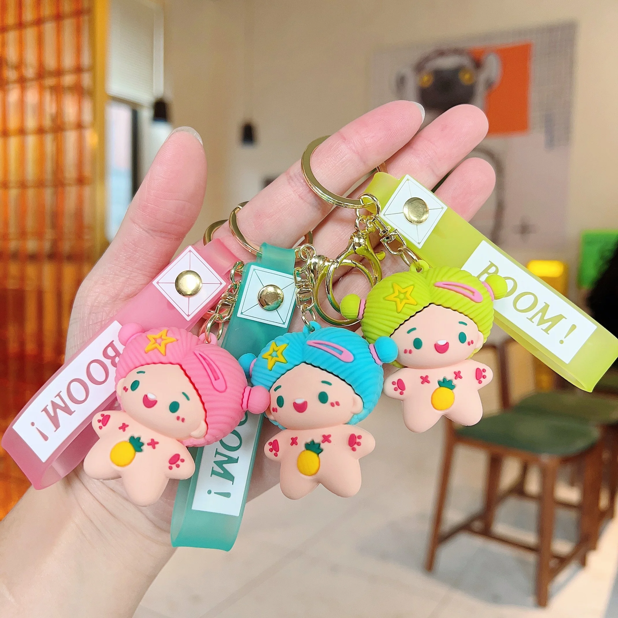 Factory wholesale creative funny cute Clown doll key chain delicate Car pendant bag key ring small gift promotional keychains