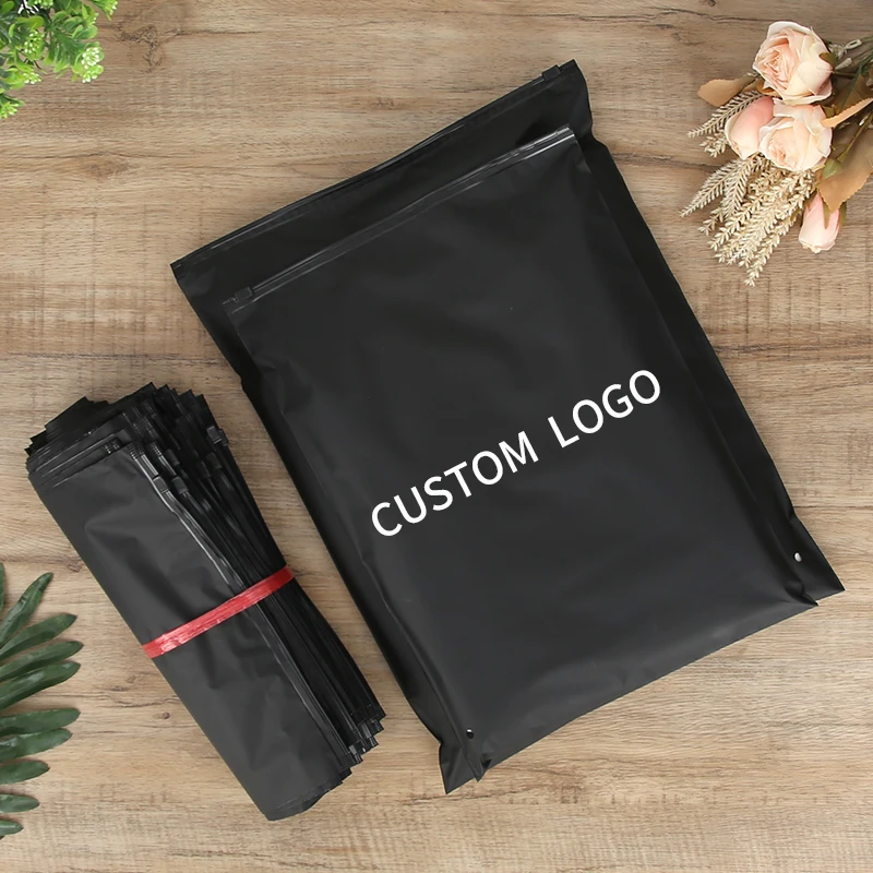 Wholesale Custom Printed Black Frosted Plastic Packing Zipper Bag Black Plastic Bags Zipper For Clothing