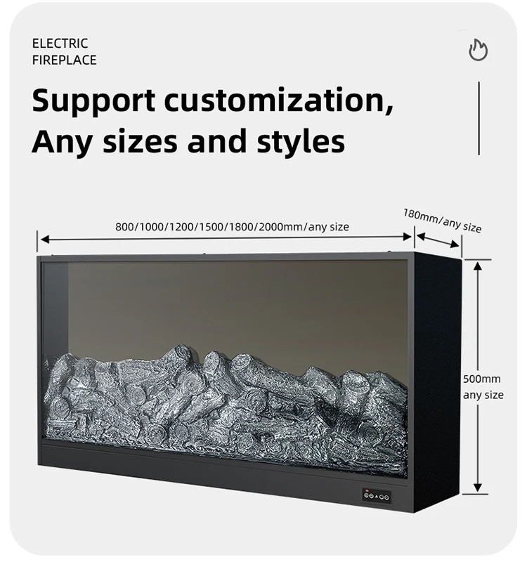 Electric Fireplace, Wall, 750 - detail 6