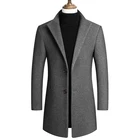 Coat Men's Autumn/Winter Coat Men 2020 New Coat Slimming Men's Medium Long Trench Coat