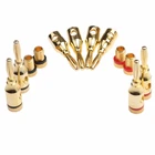 Adapter Audio 20pcs/Set Black Red Goldplated Alloy Adapter Musical Audio Speaker Cable Wire Pin 4mm Banana Plugs Connector