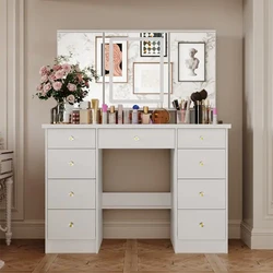 Hot selling bedroom furniture mirror door dressing table girl makeup table with mirror and drawers