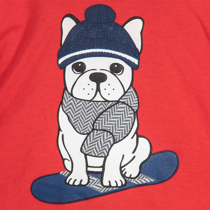 OEM/ODM customized factory kids hoodies set terry fabric cute dog printed pattern boy winter clothing sets