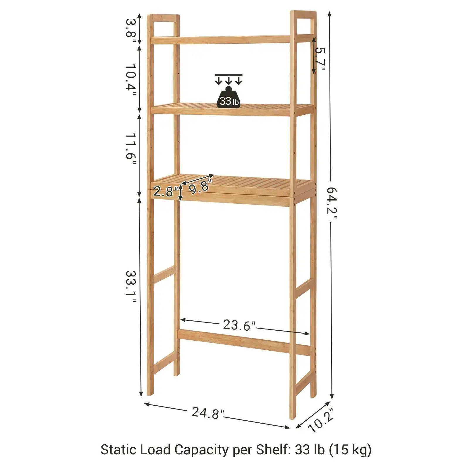 product bamboo toilet storage rack space saving over toilet shelf bathroom space saving organizer home bathroom accessory holder-4