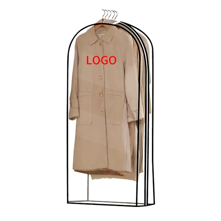 2024 Fashion Clothes Dust Cover  with Logo Coat Suit Wardrobe Drawer Clear Bag Organizer Hanging Garment Covering Protection