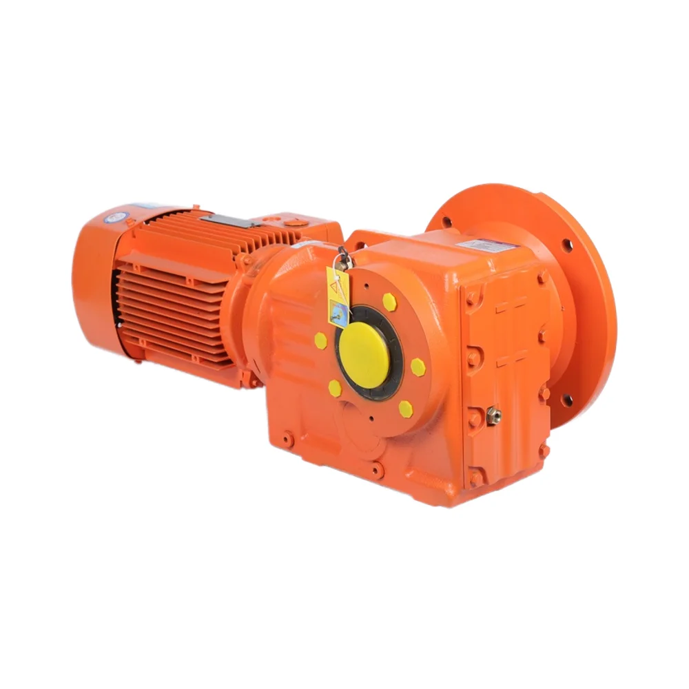Factory Custom High Efficiency K Series Hard Face Helical Gear Reducer with Output Flange factory