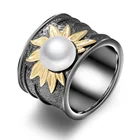 Ring Setting Abiding OEM Factory Custom 925 Sterling Silver Ring Good Setting Natural Pearl Gold Plated Women Ring