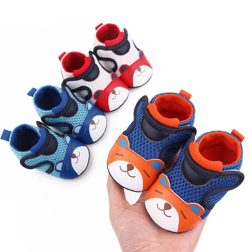 Cartoon Squint Eyes Bear Mesh Fabric Breathable Soft Soled Baby Cute Casual Toddler Shoes factory