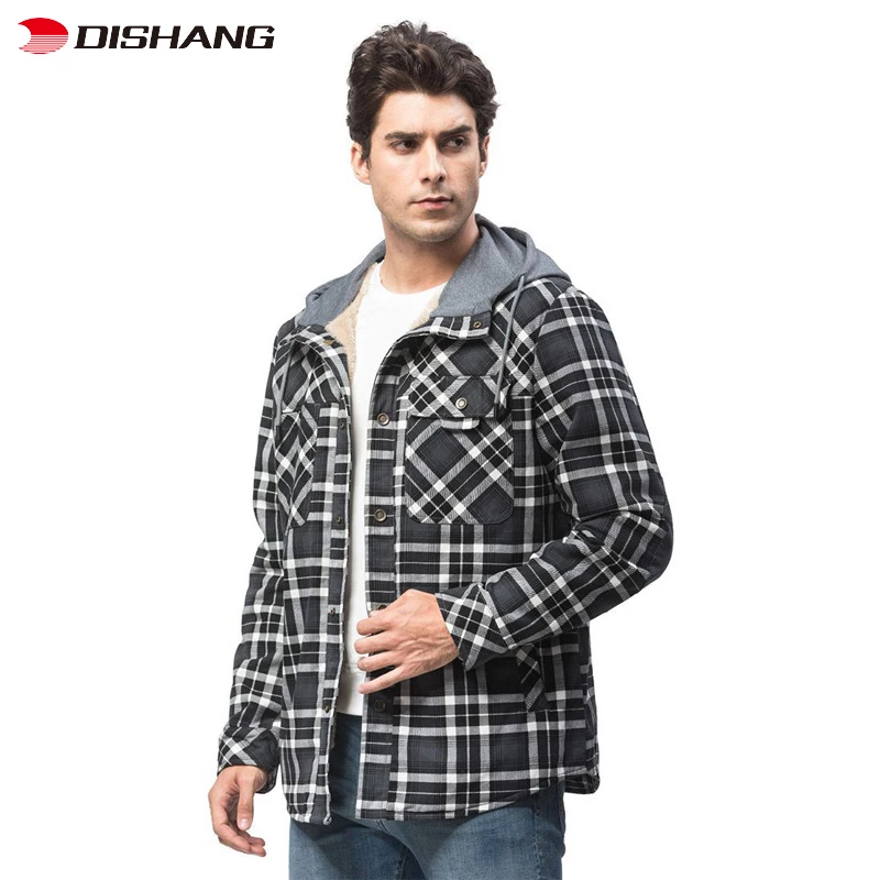 Buy Thermal Plaid Flannel Coat,Male 
