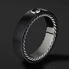 Titanium Ring Rings VERENA Fashion Delicate Black Diamond Titanium Stainless Steel Ring For Men Jewelry