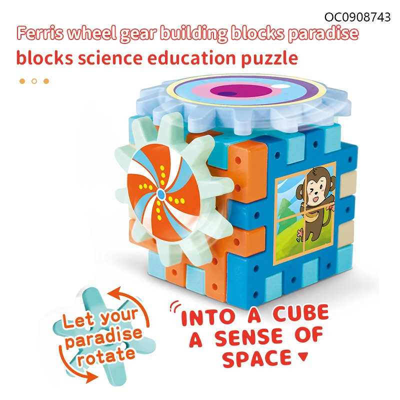 Ferris wheel diy electric gear building block educational toys for kids learning blocks