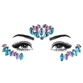 Body Jewels Rhinestone Gems Rave Rainbow Face Crystals Luminous for Christmas Festival Music Carnival Party Makeup