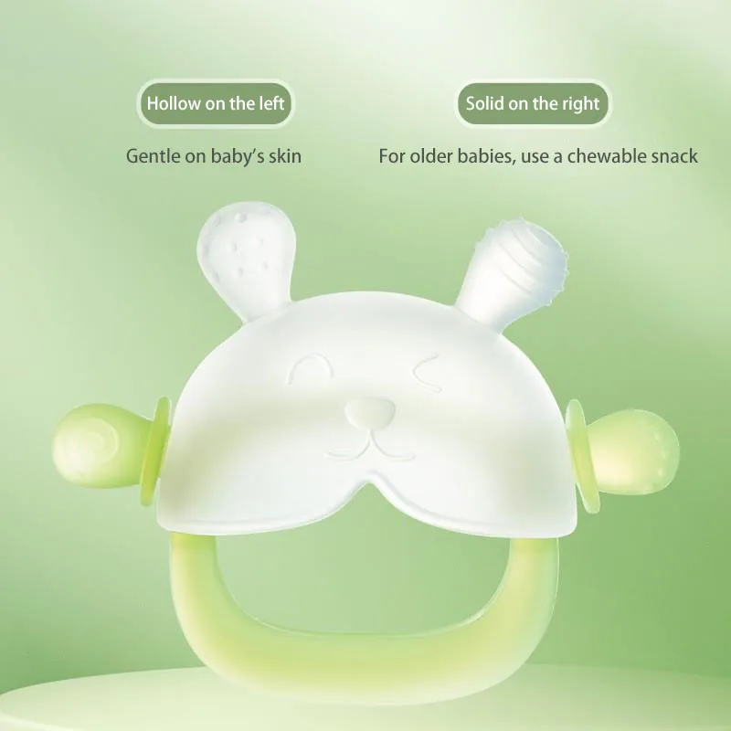 Custom Logo Food Grade Rabbit Silicone Accepted Anti-sucking Teething Device Easy Grip Bpa FreeBaby Teether factory