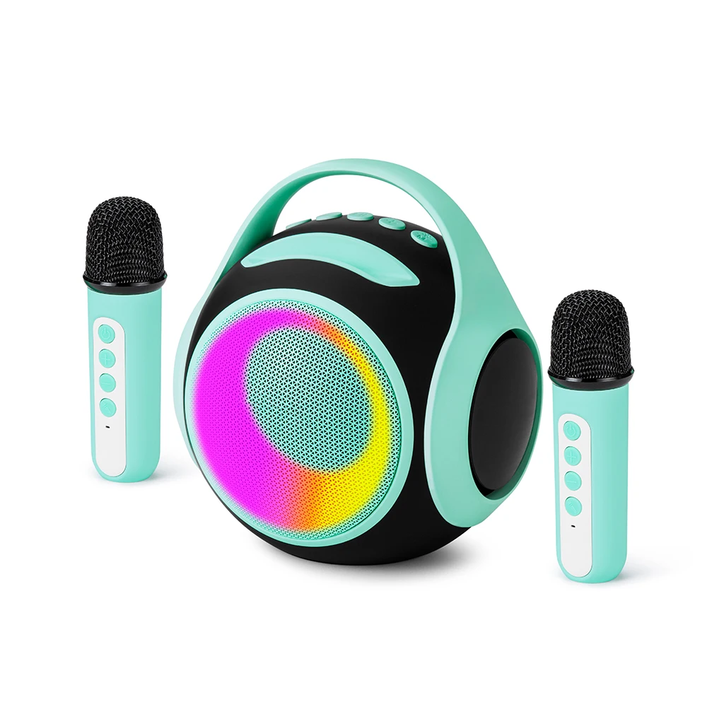 wholesale Portable ktv speaker  wireless stereo party box wireless microphone 20w speaker  portable RGB karaoke party speaker