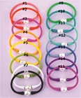 New Popular Custom Silicone Bracelet Rubber Cuff Freshwater Pearl Bracelet