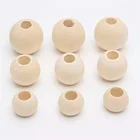 Beads Natural Wholesale Different Sizes Of Loose Beads Wood DIY Large Hole Wood Beads Natural Round Beads