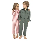 Kids China Clothing Manufacturer Popular Long Sleeves Kids Overall Denim Jumpsuit