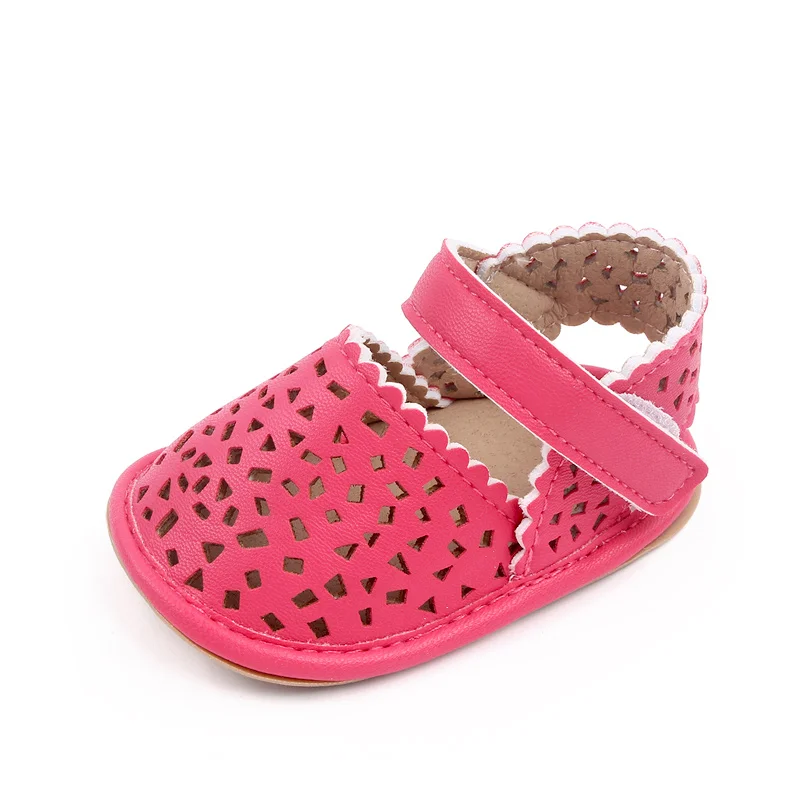 Baby Girls Summer Solid Color Hollow-out Breathable Soft Sole Non-slip Princess Walking Sandals details