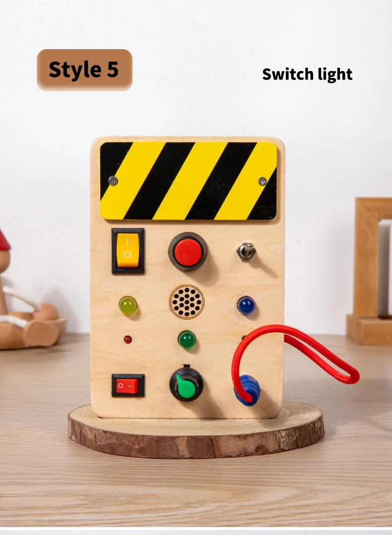 Jouets éducatifs pour enfants, lumière LED électronique, accessoires de planche sensorielle en bois pour bébés, jouets montessori pour tout-petits, fournisseur