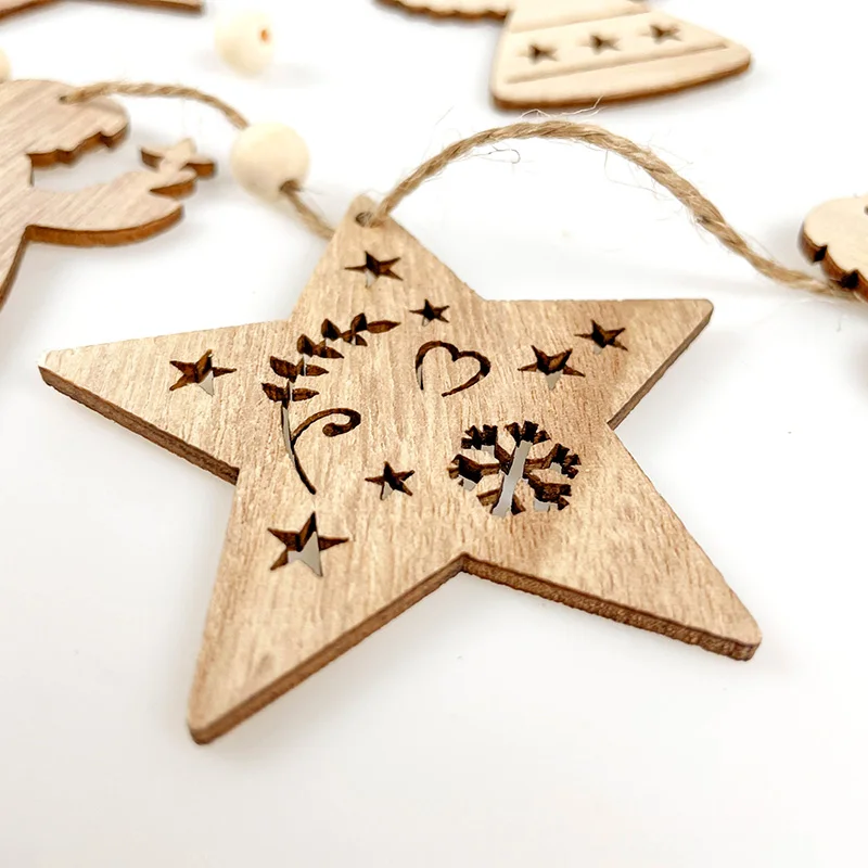 Wooden Gift Tag Blank Wood Ornaments DIY Home Decoration Holiday Atmosphere House Halloween Wood Chips