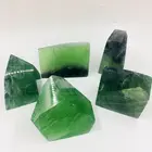 Gem Shape Natural Crystal Irregular Gem Shape Rainbow Green Fluorite Tumbled Stone For Healing