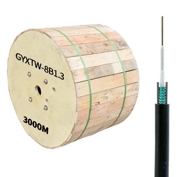 GYXTW Single Mode Fiber Optic Cable Outdoor Fiber Optical Cable G652D 2 Core - 24 Core PE Customizable Wooden / Plywood Reel