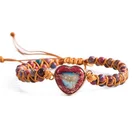 Handmade Boho Multi Color Natural Stone Beads Wax Wrap For Creative Gifts Girl Women