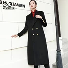 Coats OEM Custom Pipple Winter Double Breasted Soft 100%Wool Long Coats For Ladies Women