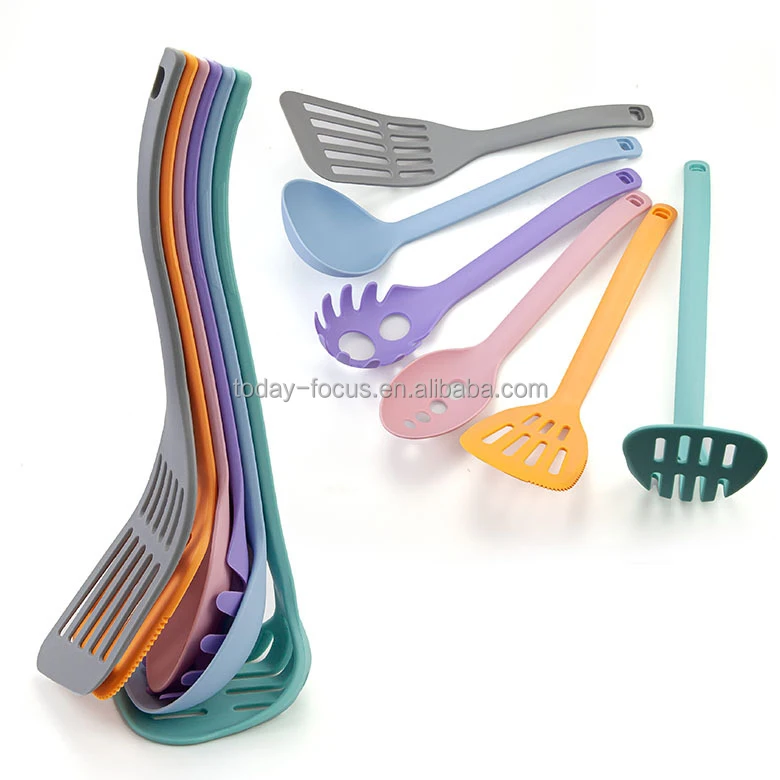 New Product Ideas 2023 Colorful Silicone Kitchen Cooking Utensils Set 6pcs