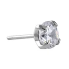 Piercing Threadless Piercing 3mm High Polish Titanium 4 Prong-Set Faceted Gem End Body Piercing Threadless Jewelry