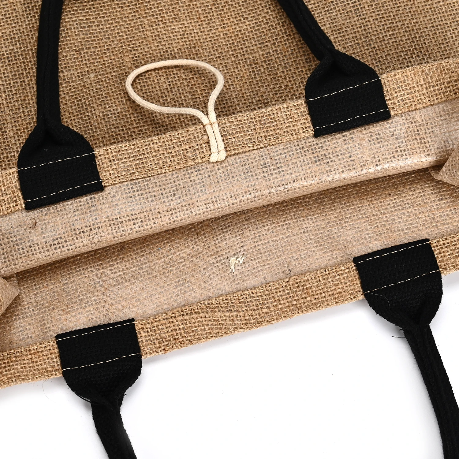 Customized Large Capacity Jute Beach Tote Bag with Rope Handle Outer Pocket Beach Travel Pouch Burlap Burlap Style factory