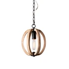 Chandelier American Vintage Wood Pendant Light Farmhouse Antique Hanging Lamp Lampara Colgante Chandelier