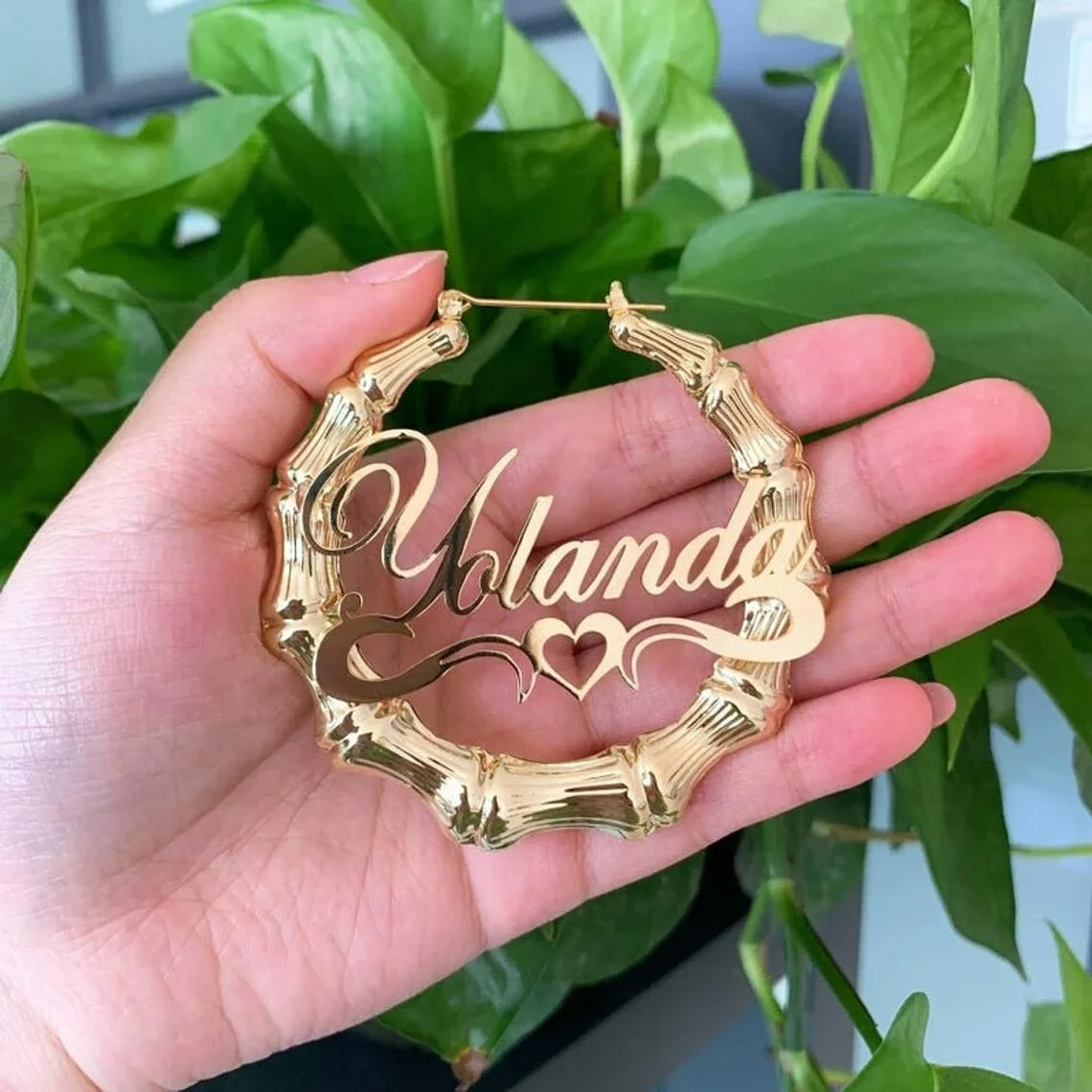 Monogram Hoop Earring Personalized 