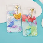2 In 1 Colorful Glitter With Butterfly Design Epoxy Mobile Phone Shell For Iphone 11 12 Max Pro X Xs Xr