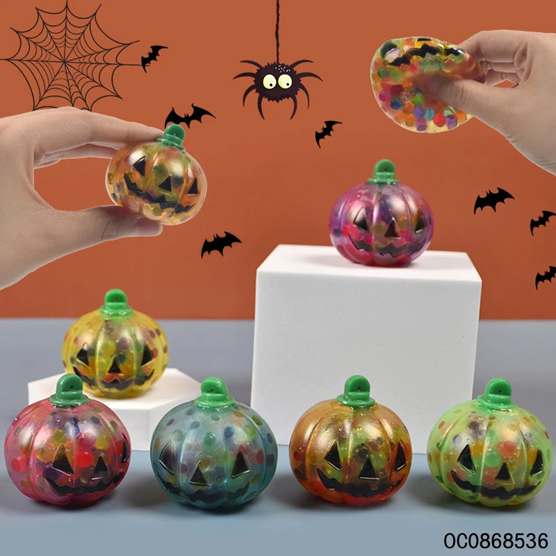 24pcs wholesale adult decompression halloween toy pumpkin squeeze games stress balls