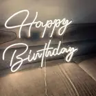 Drop Shipping Acrylic Light Letters Sign Led Custom Flexible Small Personalized Happy Birthday Rgb Neon